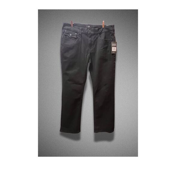 NWT True Religion Mens 36x32 Ricky Flap SN Relaxed Straight‎ Jeans Black Denim - Picture 1 of 11